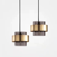 Abat-jour en verre nordique chevet suspendu lumière moderne or verre LED Restaurant pendentif lumière créative LED lustre