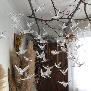 Villa personnalisée décoration <span class=keywords><strong>de</strong></span> plafond <span class=keywords><strong>de</strong></span> mariage à domicile lustre en cristal acrylique pour oiseaux volants tombants - Product Image 4