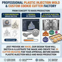 Emporte-pièce et emporte-pièce à gaufrer personnalisés en plastique moulé par injection pour fondant, glaçage et biscuits