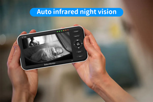 Moniteur pour bébé 5 pouces 720P, caméra pour bébé, moniteur pour bébé usine avec capteur de température caméra de Vision nocturne - Product Image 6