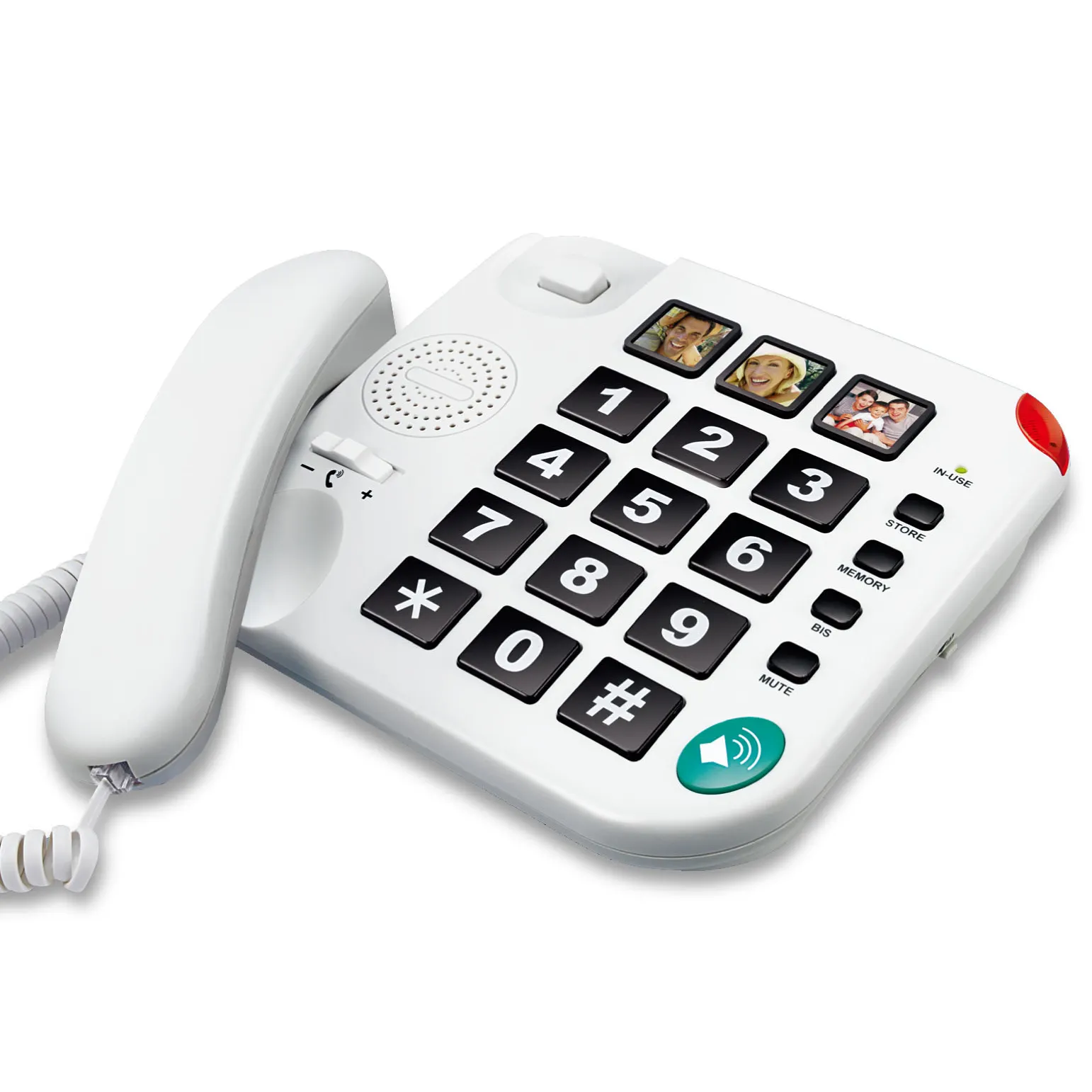Conjunto de telefone CB420-1 2021 com botão grande, fantasia de casa com cordão para pessoas seniores