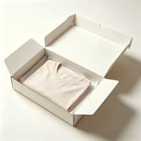 Boîte d'expédition auto-élevante haut de gamme personnalisable avec logo, écologique, recyclable et réutilisable pour l'emballage de vêtements (hoodies) - Papier d'art personnalisé