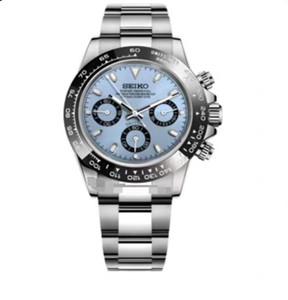 Montre de luxe en acier inoxydable avec mouvement Seiko à quartz de 40 mm, cadran en cristal saphir, largeur du bracelet de 20 mm, résistance à l'eau 3 BAR - Product Image 6