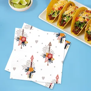 Bere un tovagliolo di carta da Cocktail modello di stampa personalizzato ristorante tovaglioli di carta con Logo di alta qualità di personalizzazione del tovagliolo di carta