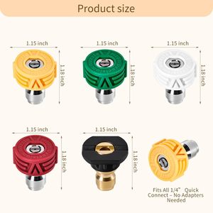 Set di 5 Ugelli per <span class=keywords><strong>Idropulitrice</strong></span> con Attacco Rapido da 1/4 di Pollice, 4000 PSI, Multi-Grado con Supporto - <span class=keywords><strong>Accessori</strong></span> per Idropulitrici - Product Image 4