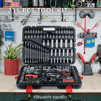Kit combiné d'outils électriques OEM de haute qualité, 215 pièces, avec boîte de rangement