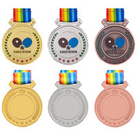 JP0901 Produit de vente à chaud en alliage de zinc vierge 2D 3D médaille d'or sport métal tennis de table médailles de ping-pong