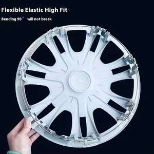 Enjoliveurs universels en plastique PP 15 pouces, décoration automobile colorée, couvre-roues de voiture avec anneau en fer - Product Image 2