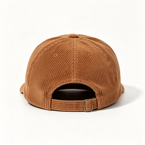 Casquette de baseball unisexe en velours côtelé, 6 panneaux, visière souple et incurvée, style Dad Hat, chaude pour l'automne et l'hiver, couleur camel, avec sangle arrière réglable en métal - Product Image 5