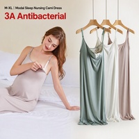 Chemise de nuit de maternité respirante et antibactérienne à col en V avec fermeture à bouton unique pour l'allaitement, tailles M, L, XL – Vente en gros