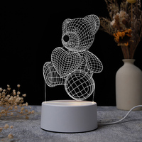 Luz Nocturna LED Acrílica 3D Multicolor Creativa Personalizada de Venta Caliente