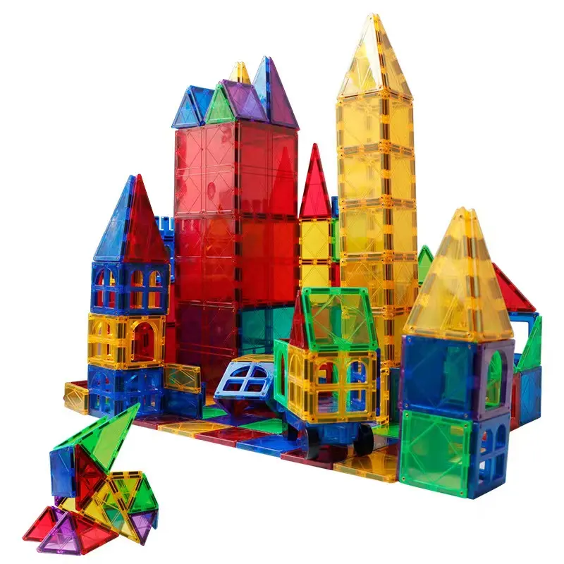 कस्टम चुंबकीय ब्लॉक उन्नयन इमारत ब्लॉकों शैक्षिक खिलौने बच्चों को उम्र के लिए टाइल्स सेट 3 +