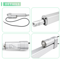 Varilla de Empuje Eléctrica de 12 V y 24 V CC, Motor Lineal de Alto Torque, Galvanizado, Color Gris Plateado, Dispositivo de Elevación Industrial de Empuje y Tracción