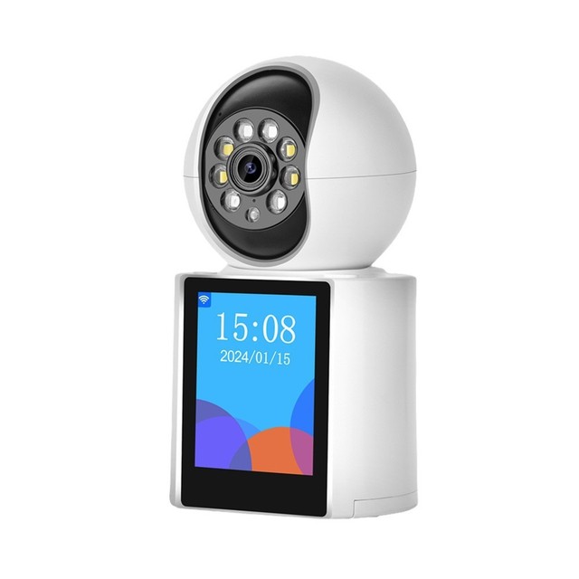 KS Smart Camera with Screen Wi-Fi Indoor Use Voice Video Call Mobile App Control ABS Plastic