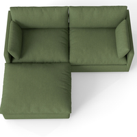 Sofa Modular bentuk L, bahan kain ruang tamu Modern furnitur tiga dudukan