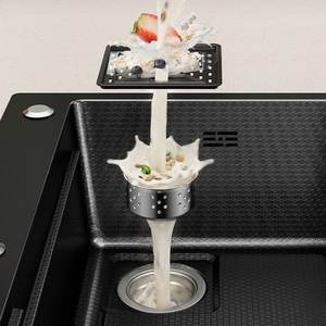 Évier de cuisine en acier inoxydable 304, grand bac unique, multifonctionnel, à poser en surélevé/encastré/encastré à plat pour usage domestique - Product Image 5