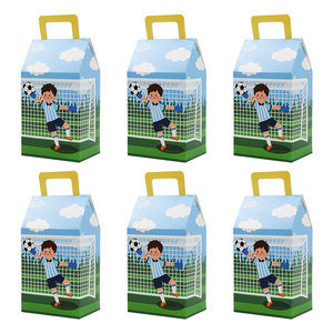 Boîte en papier pour cadeaux et friandises sur le thème du football pour enfants avec poignée, boîte à bonbons pour la décoration de célébrations sportives - Product Image 1