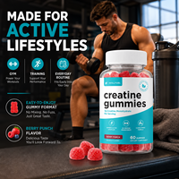 Gummies de créatine monohydrate directement de l'usine pour hommes et femmes, 3g, saveur naturelle Punch aux baies, pour la croissance musculaire et la récupération post-entraînement