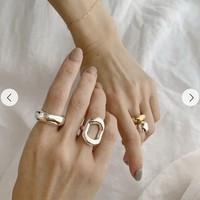 Bague en laiton minimaliste haut de gamme en cuivre, lisse, basique, classique, pour le quotidien, à empiler, pour l'index
