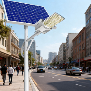 Farola Solar Todo en Uno de 100W con Sensor de Movimiento, IP65 Impermeable, Encendido/Apagado Automático, LED para Iluminación de Carreteras, Jardines y Áreas Exteriores - Product Image 1