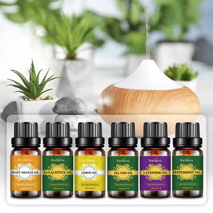 Juego de aceites esenciales de aromaterapia pura 100%, paquete de 6, 10ml, eucalipto, lavanda, hierba de limón, naranja, menta, árbol de té - Product Image 4
