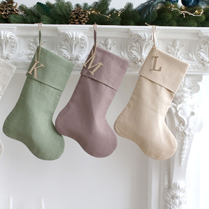 Lot <span class=keywords><strong>de</strong></span> Grandes Chaussettes <span class=keywords><strong>de</strong></span> Noël Blanches Personnalisables en Lin pour Bébé, Décoration <span class=keywords><strong>de</strong></span> Noël du Père Noël - Product Image 3