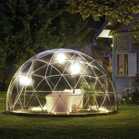 Dôme géodésique transparent préfabriqué en PVC de luxe pour toit, 12 m, tente de glamping pour hôtel, maison ronde dans le désert