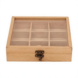 Boîte à Bijoux et à Petites Préciousités Rectangulaire en Bois de Pin Recyclé avec Couvercle en Verre, Style Rustique, Durable, Multifonction, Capacité 3-6L, Idéale pour Présenter et Offrir - Product Image 4