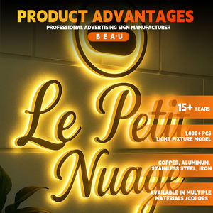 Enseigne lumineuse personnalisée en lettres métalliques 3D à LED frontales pour salle de sport, restaurant, boulangerie, hôtel, salon de coiffure, devanture de magasin, restauration rapide - Product Image 1