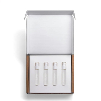 Tube de verre à vin vide avec impression de logo personnalisée, boîte en carton de test d'échantillon de vin de 100ml