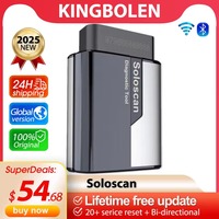 Sistema completo Kingbolen Soloscan, lector de código OBD2 para coche, escáner bidireccional ELM327, actualización gratuita de por vida