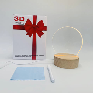 Diy Creative Gift LED Night Lamp Erasable Transparent Acrylic Message <b>Note</b> Board with USB 3D Effect Plug-In Power Supply - Product Image 4