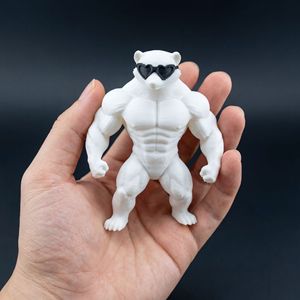 Divertida Figura de Oso Polar Musculoso Impresa en 3D, Estatua de Animal Musculoso con Gafas de Sol, Decoración de Gimnasio, Regalo Motivacional para Escritorio - Product Image 2