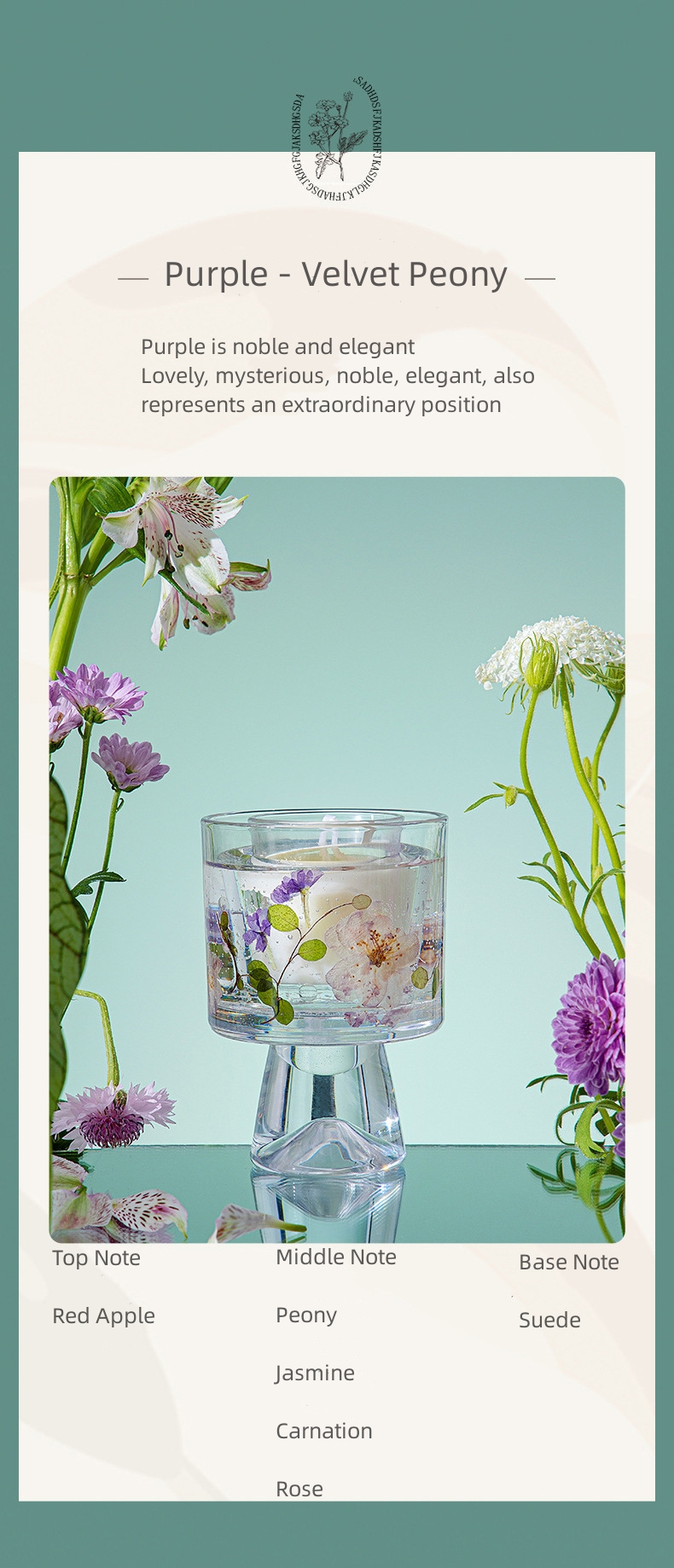 Label Custom Gift Decorative Dry Flower Glass Jar Gel Wax Scented Jelly Candles 2