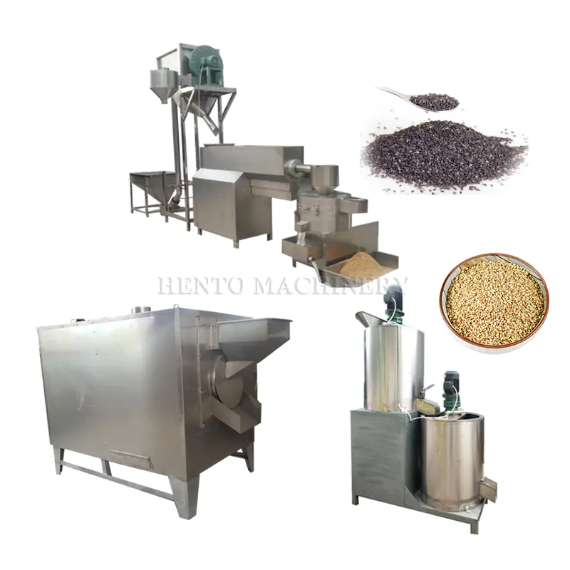 Sesame Seed Cleaning Machines / Roasting Machine Sesame Peanuts / Sesame Seeds Peeling Machinery Line