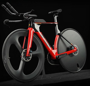Bicicleta de Triatlón T3 Wheeltop Eléctrica Inalámbrica de 24 Velocidades, Rueda Delantera de 3 Radios y Rueda Trasera con Freno de Disco, Pedal Ordinario de Carbono, Ligera - Product Image 3