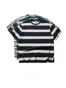 Camiseta con gráfico de letras al estilo japonés, camiseta de manga corta a rayas Cityboy para hombre, bordada de gran tamaño - Product Image 1