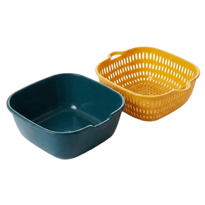 Ele-Gate 7L <b>Colander</b> With Basin For Washing And Draining Vegetables Meat Fish Seeds Bpa Free Recyclable - Product Image 2
