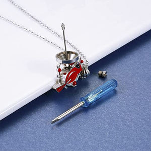 Collar con urna de <span class=keywords><strong>Cardinal</strong></span> rojo para cenizas, recuerdo de cremación de pájaro, regalo conmemorativo, joyería para mujeres, mensajeros religiosos - Product Image 3