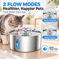 Fontaine à eau pour animaux de compagnie avec certification CE FCC RoHS IPX5, compatible OEM ODM, pour chat et chien, usage domestique, bec verseur en forme de fleur, triple filtration
