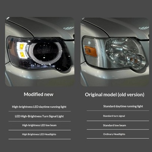 TYPY for ford Explorer 2006-2010 <b>Headlight</b> Assembly Modification Defender Style 12V <b>LED</b> Lens Daytime Running Lights Turn Signals - Product Image 3