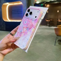 Coque de téléphone anti-chute 3D motif fleurs et papillons teintes à la mode pour iPhone 17 Pro Max, Apple 16 Pro, 15, 14