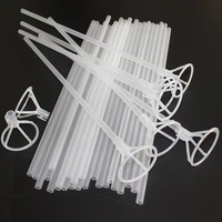 Aierflorist – Lot de 50 tiges porte-ballons Bobo en plastique givré épais et haute transparence pour événements sportifs