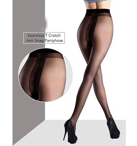 Collants noirs opaques pour femmes, effet gainant, antibactériens, respirants, en Spandex/Nylon, fins - Product Image 2
