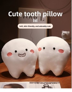 2026 Vente en gros : Coussin dentaire créatif en forme de dents souriantes, poupée en peluche en tissu de coton ultra doux, cadeau pour enfants, faible MOQ - Product Image 6