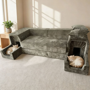 Sofá de Lujo para Mascotas, Cama Personalizada para Perros y Gatos, Nuevo Diseño, Tela de Chenilla Suave Verde, Sofá Comprimido - Product Image 6