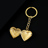 Ywyougang Porte-clés Cœur Double 4 Couleurs, Cadre Photo Ouvrable, Pendentif Amour en Acier Inoxydable, Cadeau