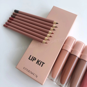 Ensemble de gloss à lèvres liquide hydratant à la vitamine E, vegan, couleur nude, haute pigmentation, crayon à lèvres mat longue tenue, kit de maquillage nourrissant pour les lèvres - Product Image 6