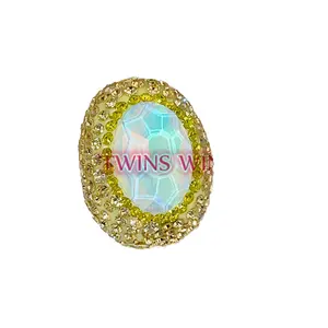 Accessori per gioielli principessa della regione occidentale Shambhala ellittico pieno diamante Nepalese con foro a sfera sparsi per perline da te penna 037