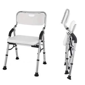 Factory Foldable Bath <b>Stool</b> 48Cm <b>Back</b> 40Cm Seat Aluminum Alloy Lightweight For Elderly Pregnant Women Children - Product Image 3